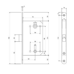 Защёлка врезная магнитная APECS 5300-MC-WC GM мат.золото