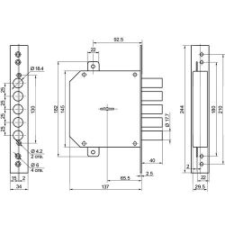 Замок врезной BORDER 72221 ЗВ8-6КЛ.5Т/15 (КСП-109)БРП1.И9.У1 /30027/