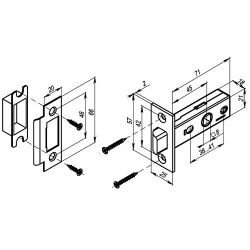 Защелка врезная PUNTO L45-8 ABG зеленая бронза /36939/