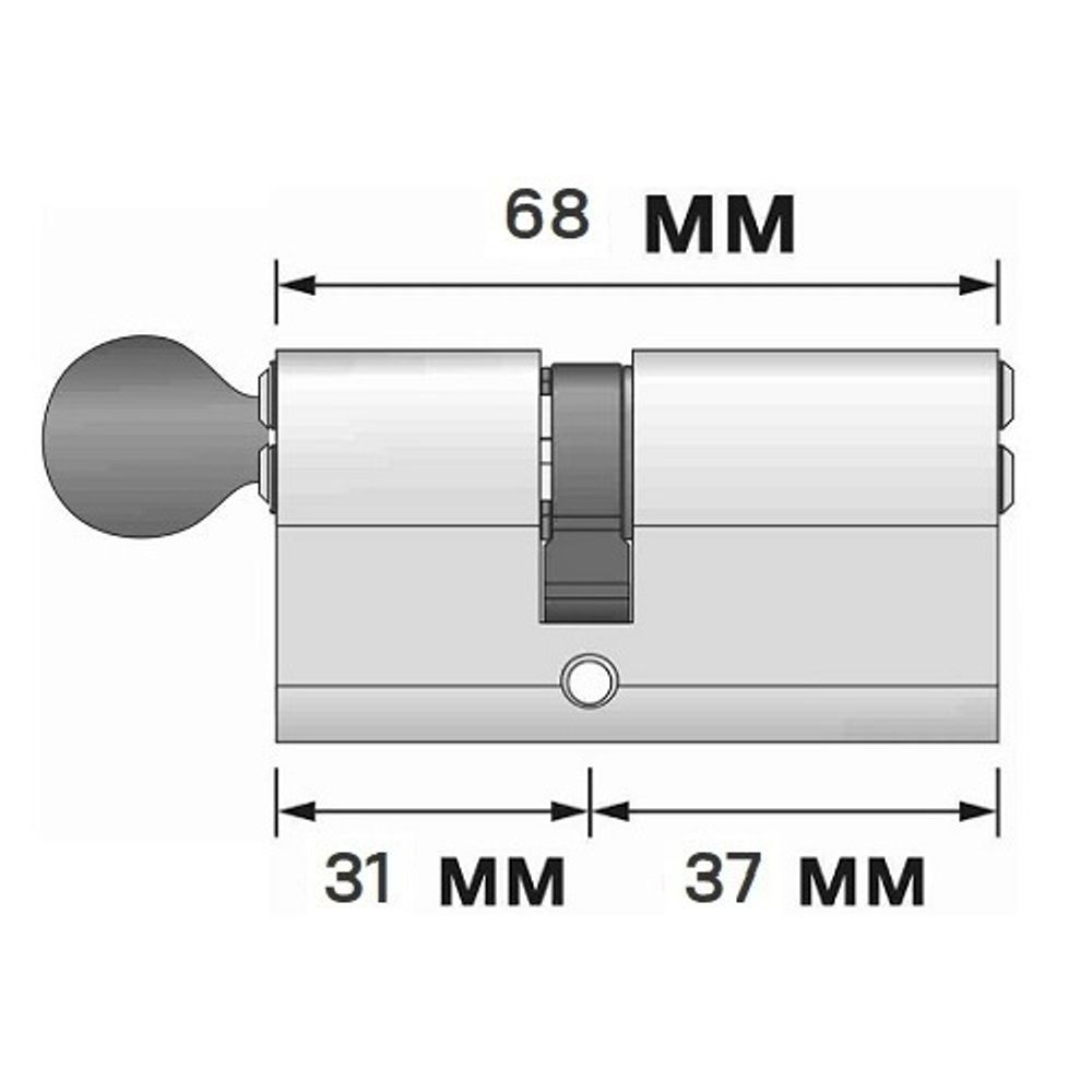 Цилиндровый механизм с вертушкой APECS SM-68 (31C/37)-C G золото