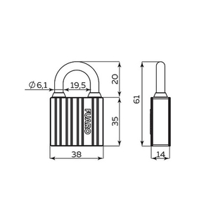 Замок навесной FUARO PL-UNI-0438 3кл. /58207/