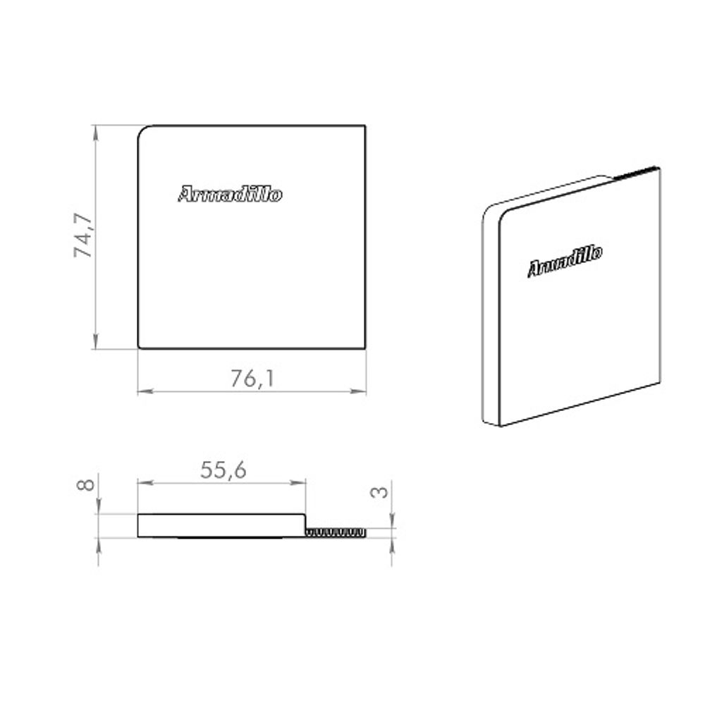 Торцевая заглушка ARMADILLO для верхней направляющей SLD.Comfort-PRO.END AL алюминий (2шт) /62289/