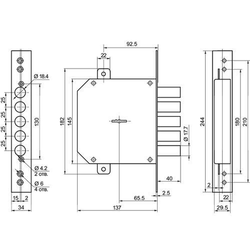 Замок врезной BORDER 72221 ЗВ8-6КЛ.5Т/15 (КСП-109)БРП1.И9.У1 /30027/