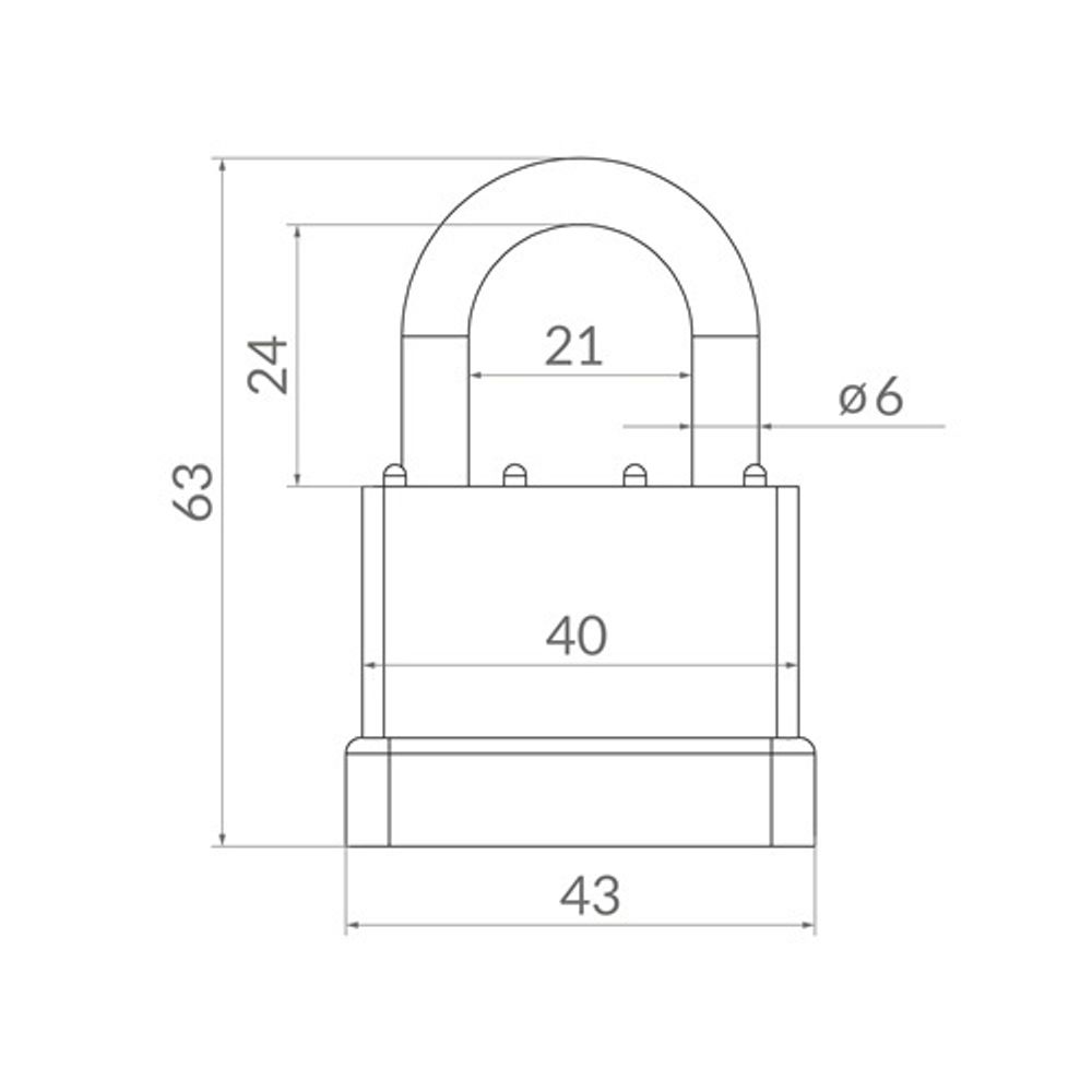 Замок навесной PUNTO PK-6540 3 кл. /57695/