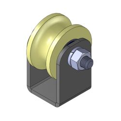 Ролик капролон d-40 под трубу d15 на платформе
