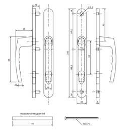 Ручки на планке APECS HP-92.7105-BR коричневый