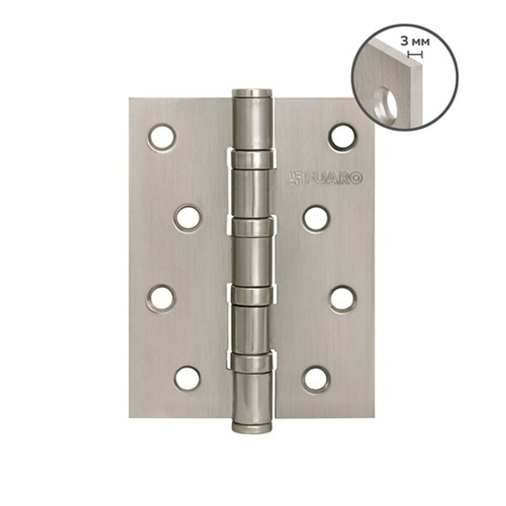 Петля дверная универсальная FUARO HEAVY IN4400U 100х75х3 мм SN мат.никель