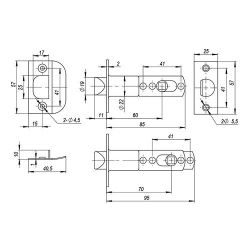 Ручка защелка AJAX 6082 SN-P (без фик.) мат.никель /39541/