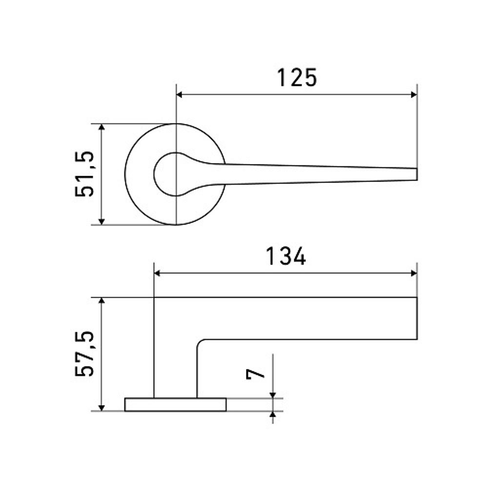Ручка раздельная АЛЛЮР АРТ АЛЛЕГРА SN мат.никель