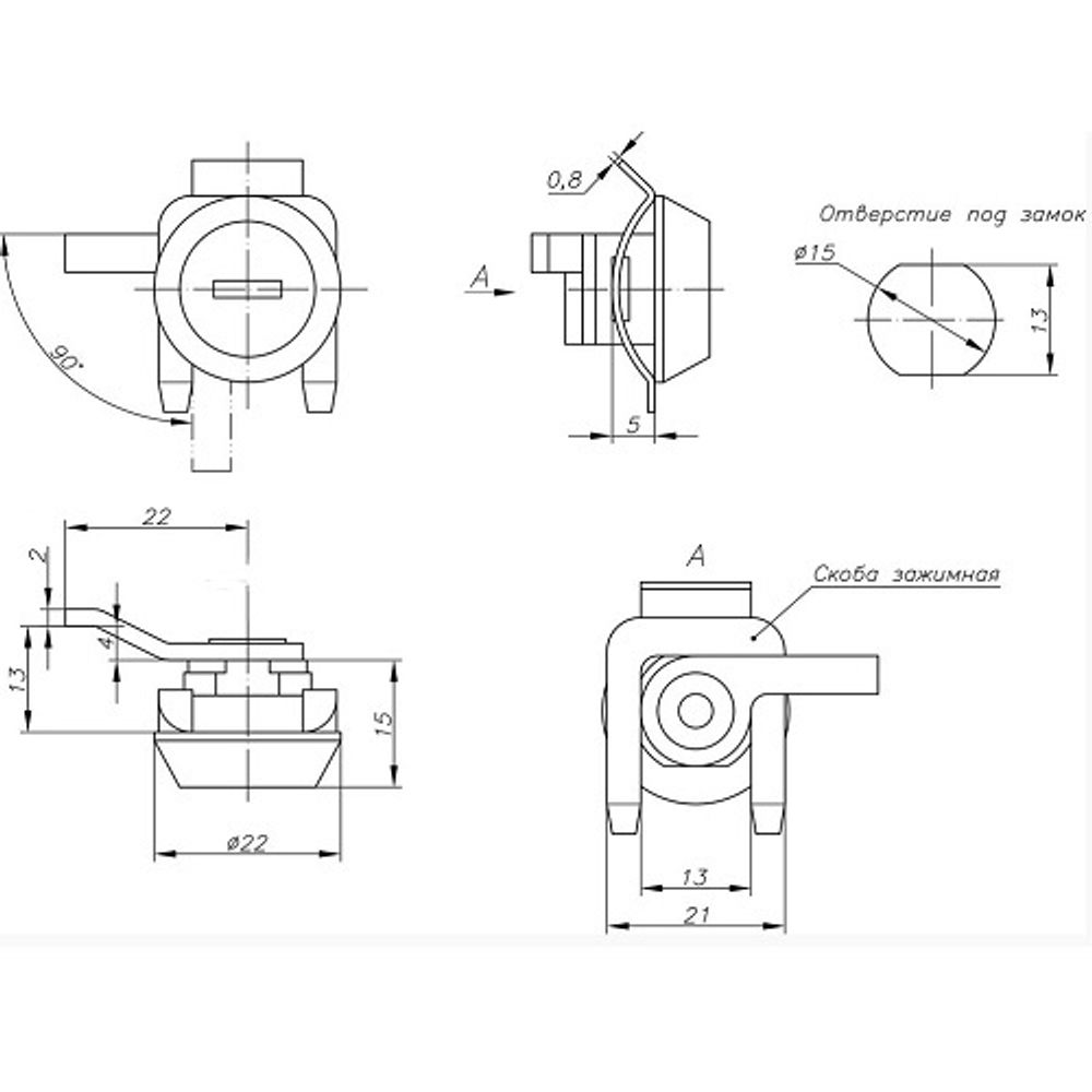 Замок мебельный для кассы Бэнкай мастер ЗП-022