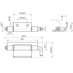 Петля скрытая потайная CL 248 нерж. сталь
