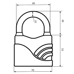 Замок навесной АВАНГАРД ВС2Л-70 БЛЮЗ d10mm