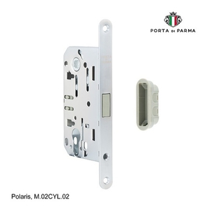 Замок врезной магнитный под цилиндр PORTA DI PARMA Polaris SC матовый хром