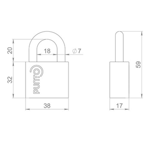 Замок навесной PUNTO PK-1540 3 кл. /57703/