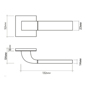 Ручка раздельная ABRISS R21.170 MCP матовый хром