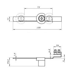 Замок мебельный 805 реечный (140мм)
