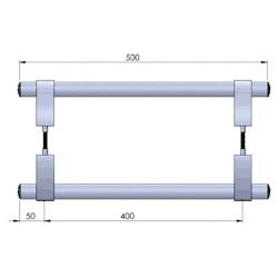 Комплект офисных ручек прямых WDP 500 мм, белый RAL9016