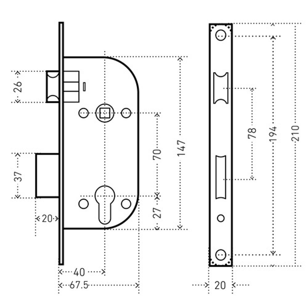 Замок врезной АЛЛЮР АРТ ЗВ4-70.08 AB ст.бронза