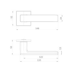 Ручка раздельная PUNTO MEGA EST.Q52 SSC-16 сатин.хром /60397/
