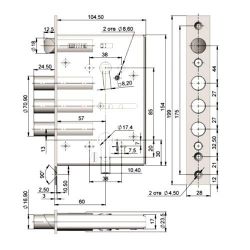 Замок врезной КРИТ-М ЗВ-7РМП-004-3СБ-2