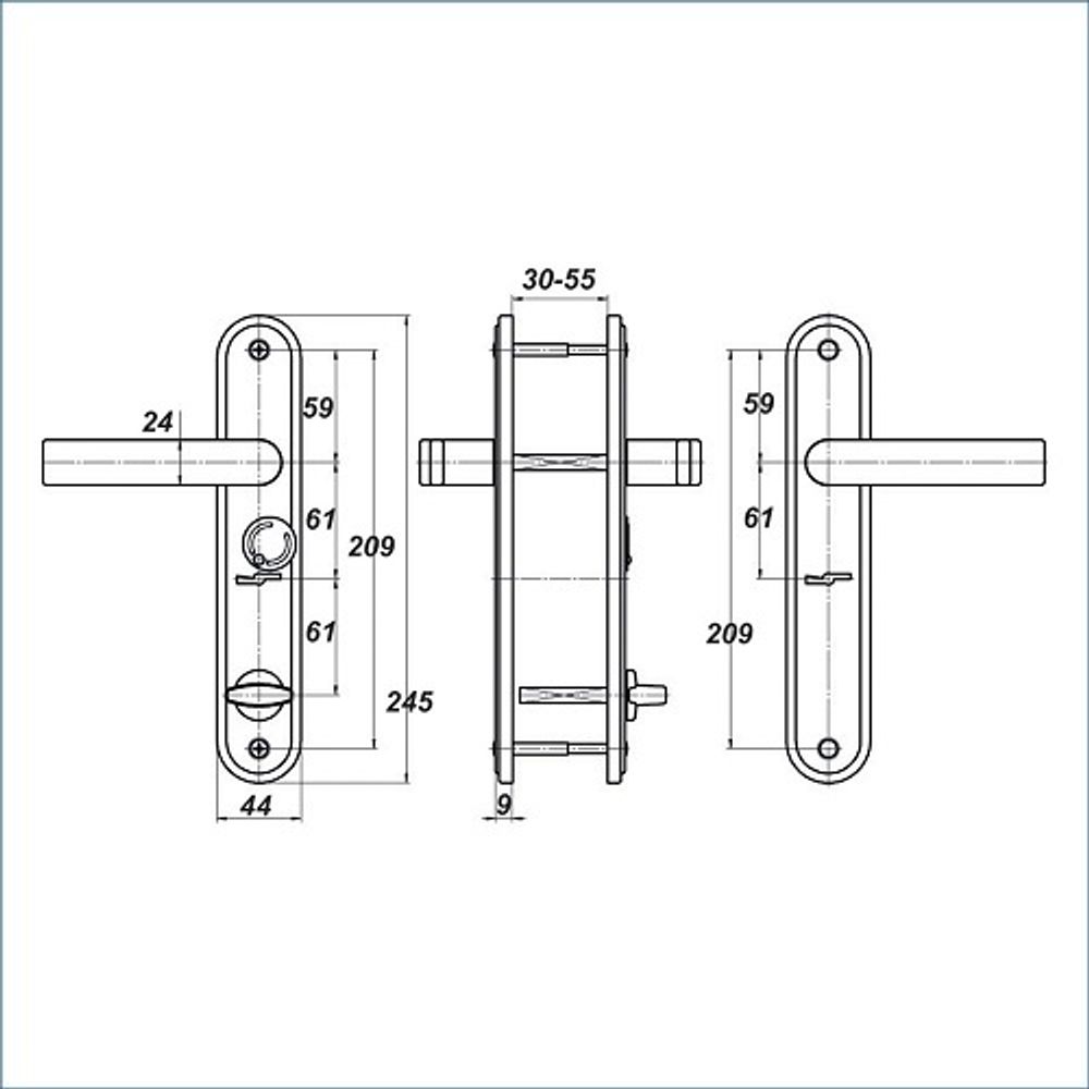 Ручка дверная МЕТТЭМ HP 0601 (правый медный антик)