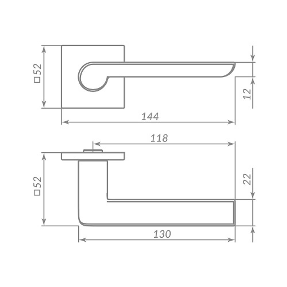 Ручка раздельная PUNTO STEP ARC.Q52 GR-23 графит /62273/
