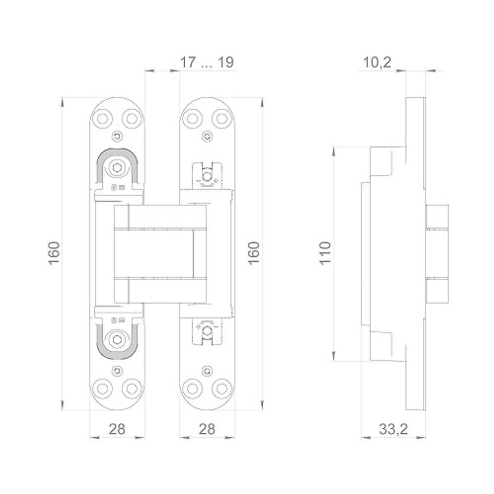 Петля скрытой установки ARMADILLO U3D3400.TG SC мат. хром /61225/ (1шт)