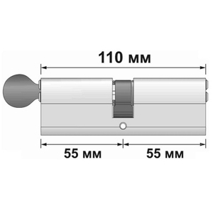 Цилиндровый механизм с вертушкой PUNTO Z402/110 mm (50+10+50) CP хром 5кл. /36189/