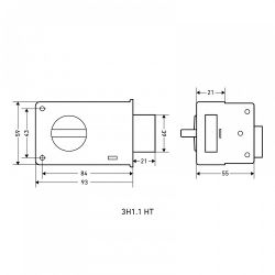 Замок накладной АЛЛЮР ЗН1-1 НТ