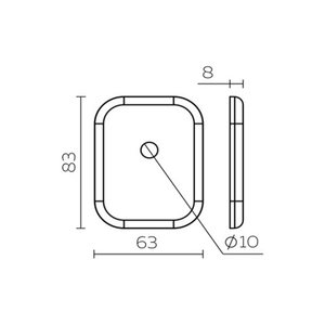 Декоративная накладка под шток FUARO ESC 486-O SQ XL CP-8 хром /41003/ (1 шт)