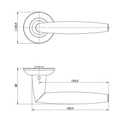 Ручка раздельная PUNTO SUPREME ZR SN/CP-3 мат.никель/хром /41105/