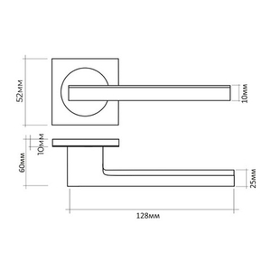 Ручка раздельная BASARA R06.148 MBP черный матовый
