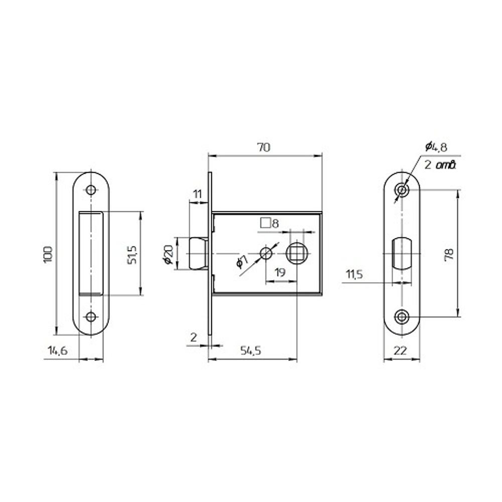 Защелка МЕТТЭМ ЗЩ1-4 универсальная
