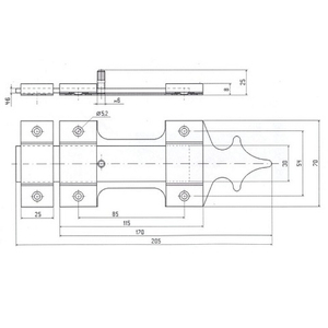 Засов накладной "Делга" (серый) фигурный