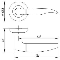 Ручка раздельная PUNTO PELICAN TL SG/GP-4 мат.золото/золото /33171/
