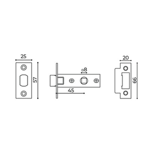 Защелка врезная AJAX LP45-8 BL черный /44485/