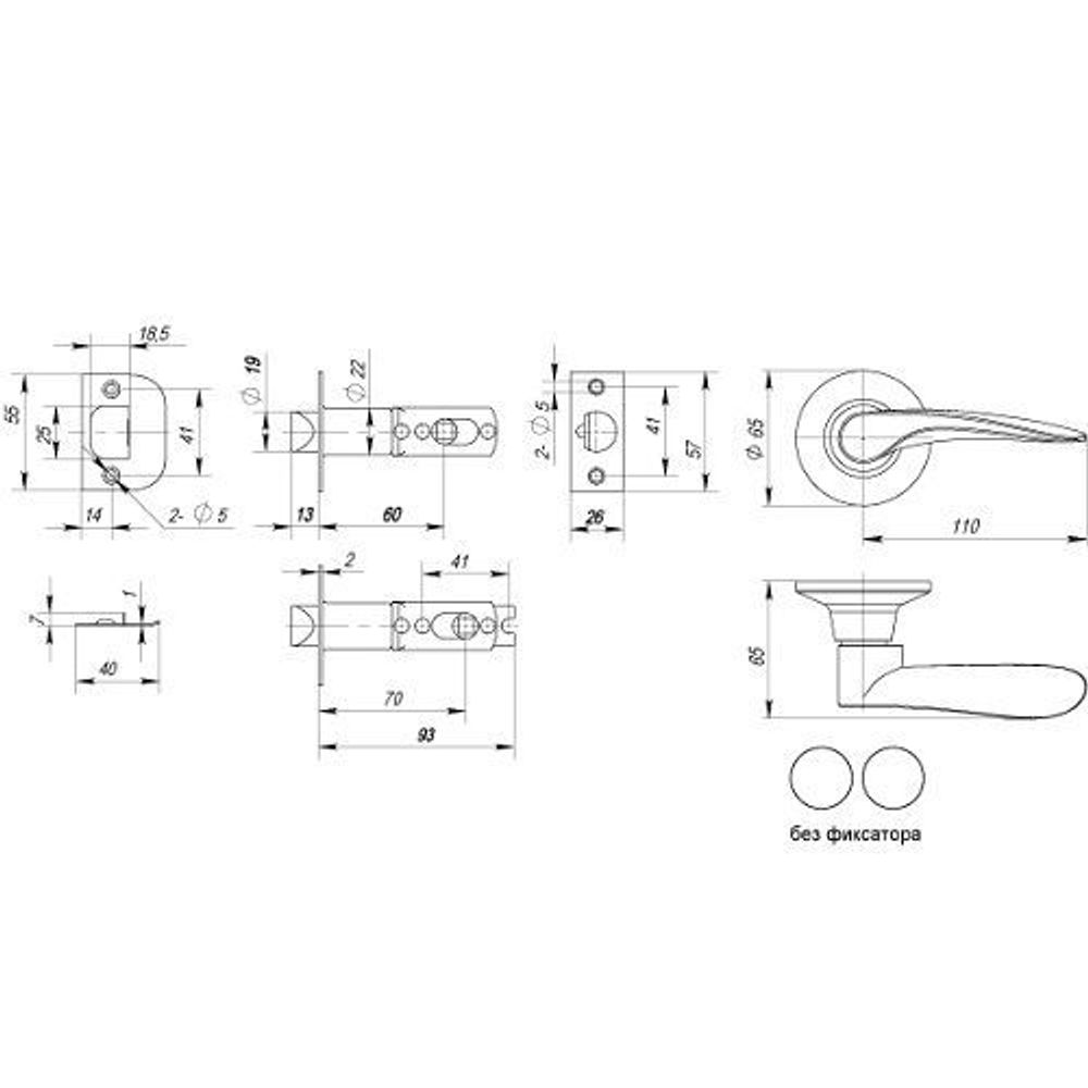 Ручка защелка PUNTO 6020 AB-P (без фик.) бронза /34629/