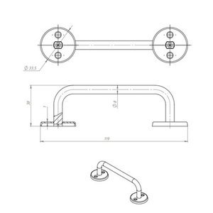 Ручка-скоба Кунгур РС-80-3 белая (1 шт)