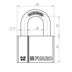 Замок навесной FUARO PL-2560 4кл. /26395/