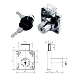 Мебельный замок № 138 Хром