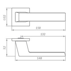Ручка раздельная PUNTO DIPLOMAT ARC.Q52 SN-3 мат.никель /57091/