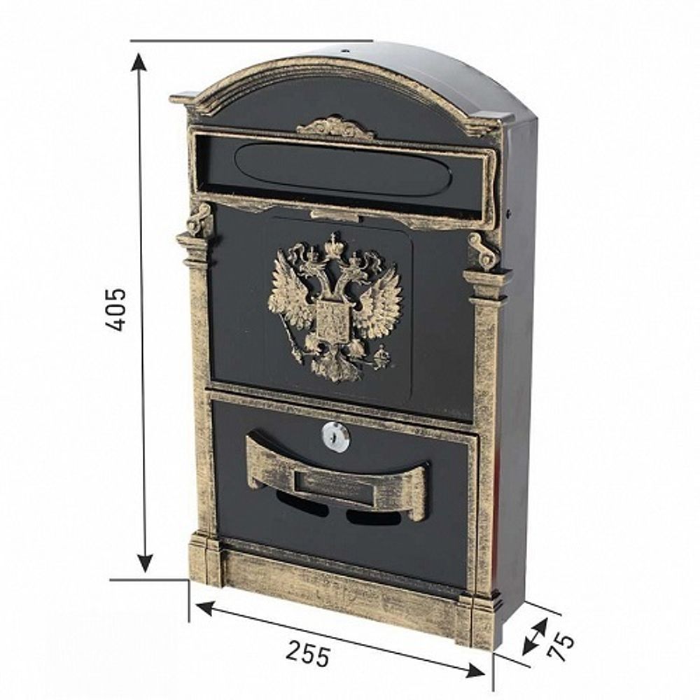 Ящик почтовый АЛЛЮР №4011B "Герб" старая бронза