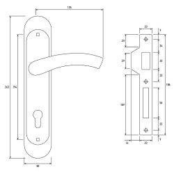 Замок врезной с ручками PALLADIUM ЗВ-1852 SC/CP мат.хром/хром