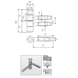 Петля ввертная APECS 19-14 AC медь (1 шт)