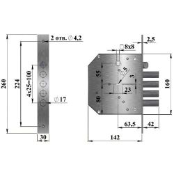 Замок врезной ГЕРИОН Эталон РТ б/р правый