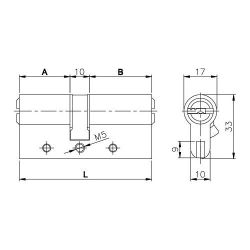 Цилиндровый механизм KALE KILIT 164 DBN-E/70 (30+10+30) латунь 5 кл. /26529/