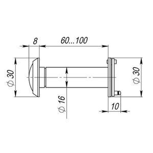 Глазок дверной ARMADILLO DVG3, 16/100-60 SN мат.никель /36495/