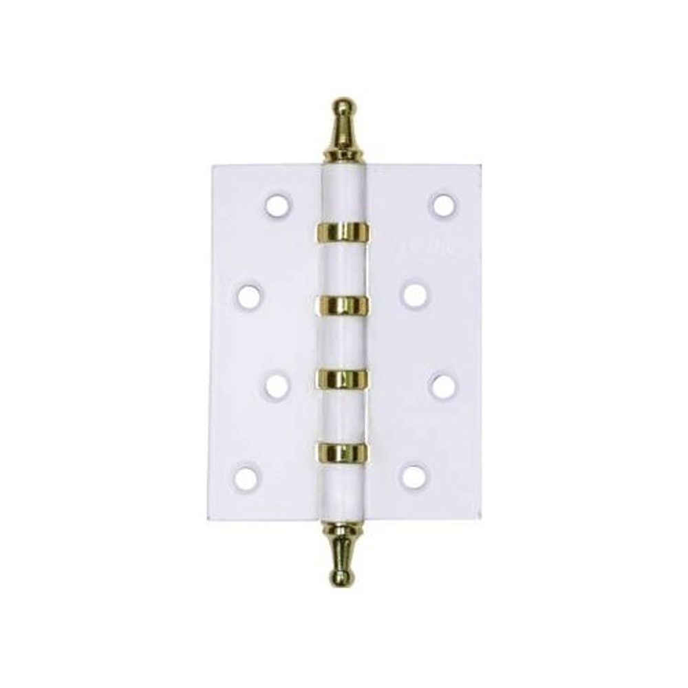 Петля дверная универсальная МЕДИО 4BB 100x75x2,5  CHP ф/г WP/GP белый/золото (1 шт)