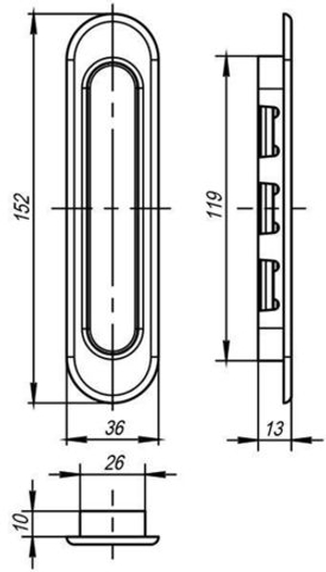 Ручка для раздвижной двери OL8 SG 2шт