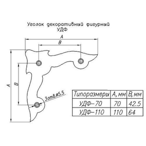 Уголок декор. фигурн. НОЭЗ УДФ 70-S черный матовый